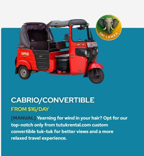 tuktuk rental Sri Lanka
