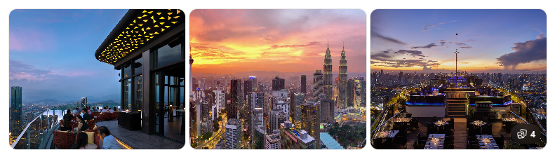 Kuala Lumpur skyline restaurants with views